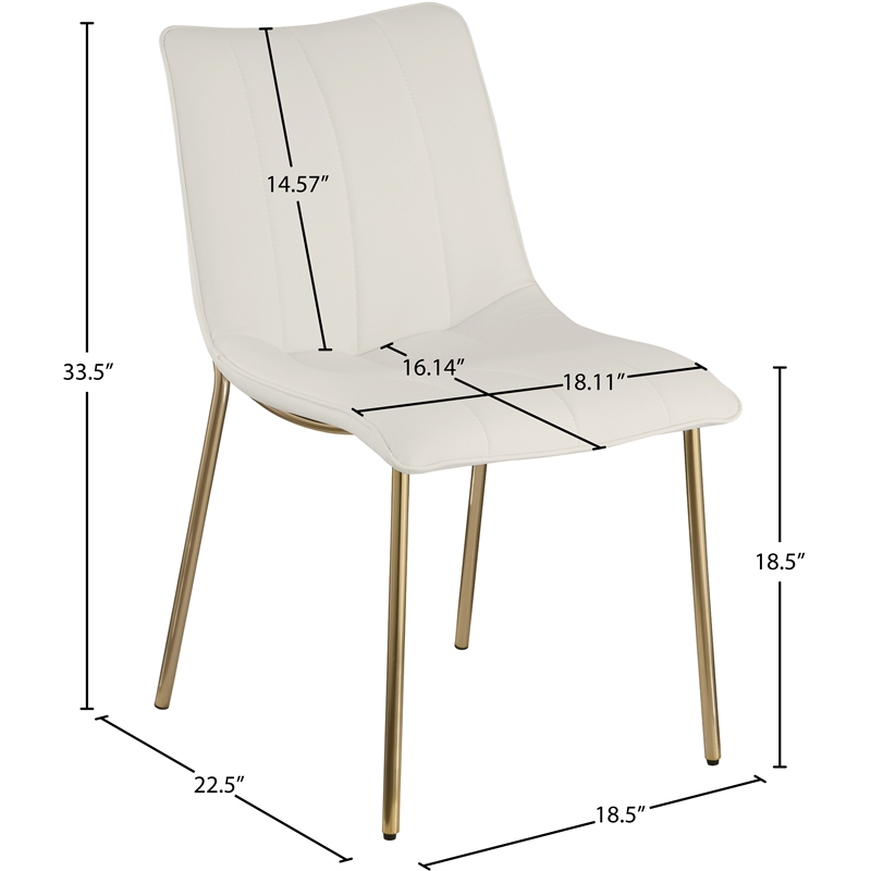 Meridian Furniture Isla Off White Vegan Leather Dining Chair (Set of 2)