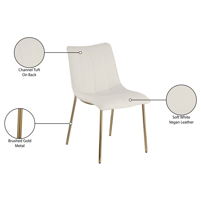 Meridian Furniture Isla Off White Vegan Leather Dining Chair (Set of 2)