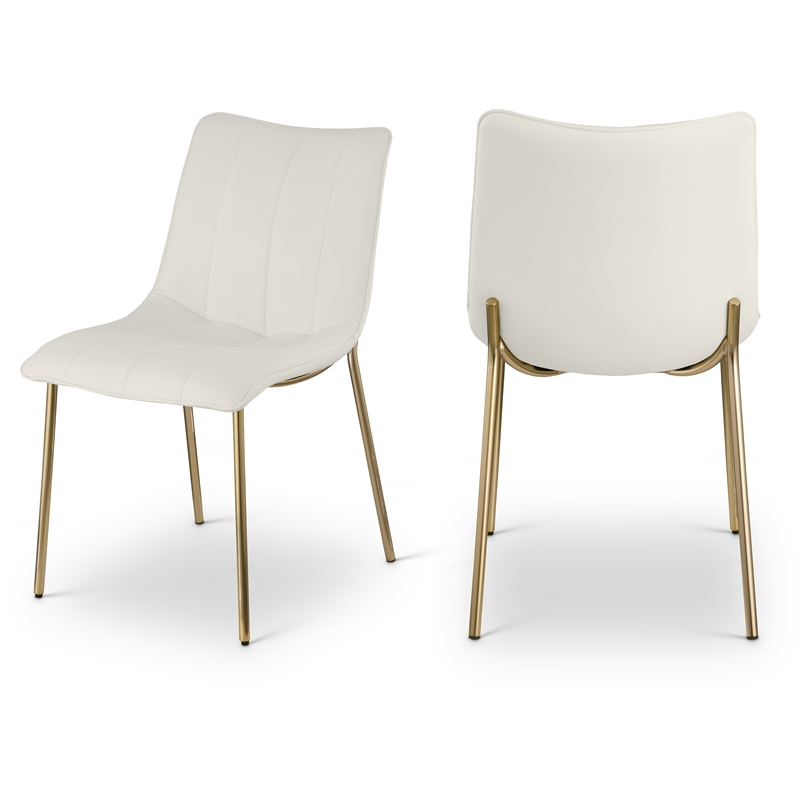 Meridian Furniture Isla Off White Vegan Leather Dining Chair (Set of 2)