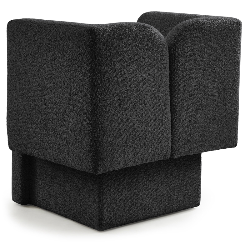 Meridian Furniture Marcel Boucle Fabric Upholstered Accent Chair in Rich Black