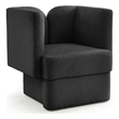 Meridian Furniture Marcel Boucle Fabric Upholstered Accent Chair in Rich Black