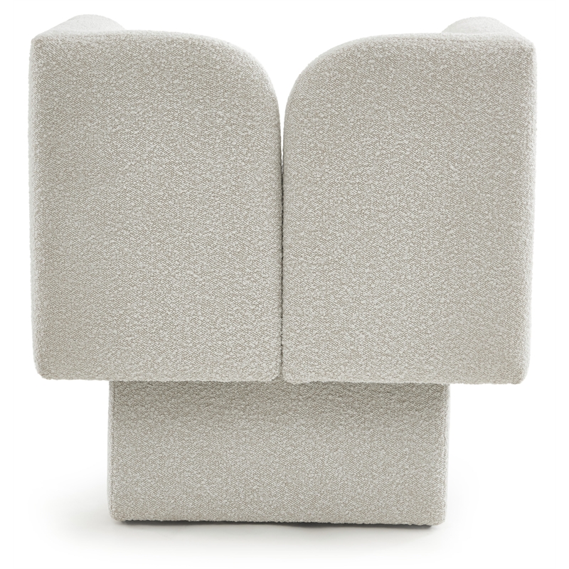 Meridian Furniture Marcel Boucle Fabric Upholstered Accent Chair in Rich Cream