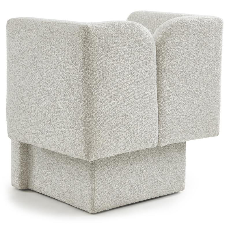 Meridian Furniture Marcel Boucle Fabric Upholstered Accent Chair in Rich Cream