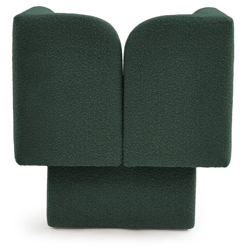 Meridian Furniture Marcel Boucle Fabric Upholstered Accent Chair in Rich Green