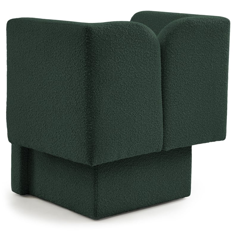 Meridian Furniture Marcel Boucle Fabric Upholstered Accent Chair in Rich Green