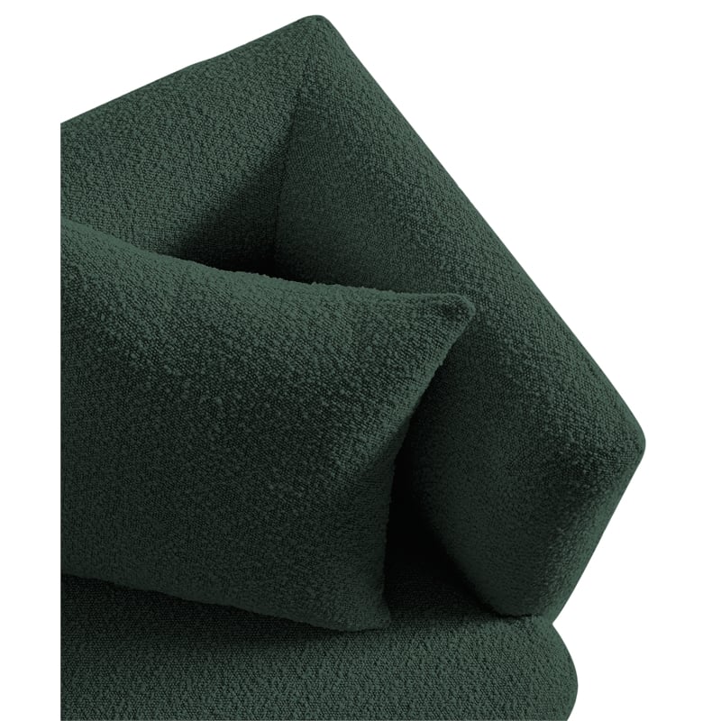 Meridian Furniture Marcel Boucle Fabric Upholstered Accent Chair in Rich Green