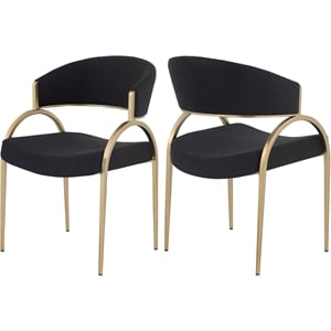 meridian furniture privet black dining chair (set of 2)