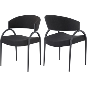 meridian furniture privet black dining chair (set of 2)