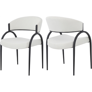 meridian furniture privet cream dining chair (set of 2)