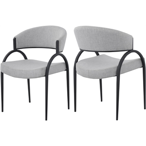 meridian furniture privet grey dining chair (set of 2)