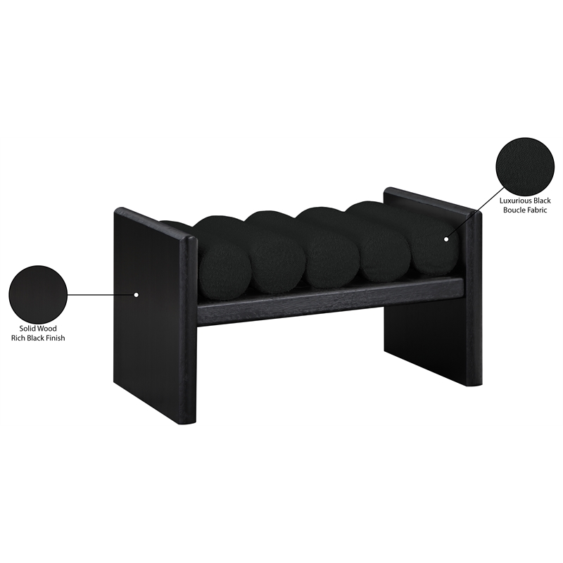 Meridian Furniture Waverly Black Bench