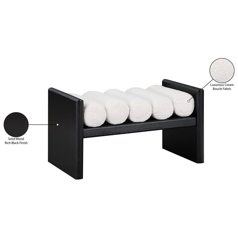 Meridian Furniture Waverly Cream Bench