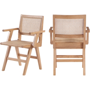 Meridian Furniture Preston Natural Dining Arm Chair (Set of 2)