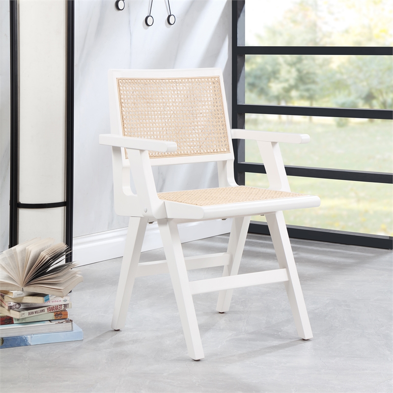 Meridian Furniture Preston White Dining Arm Chair (Set of 2)