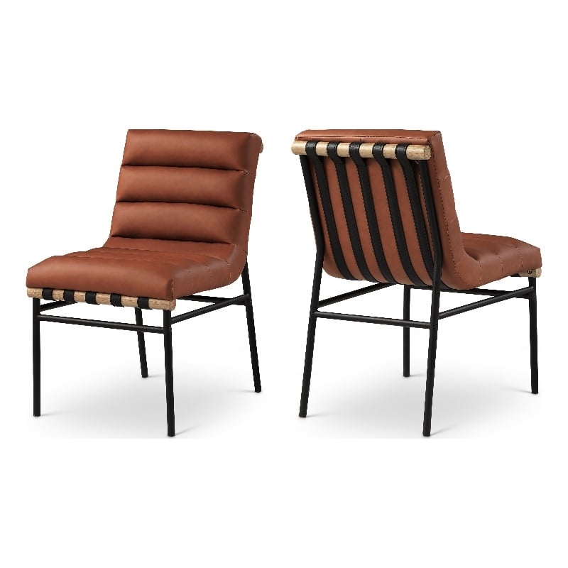 Meridian Furniture Burke Cognac Dining Chair (Set of 2)