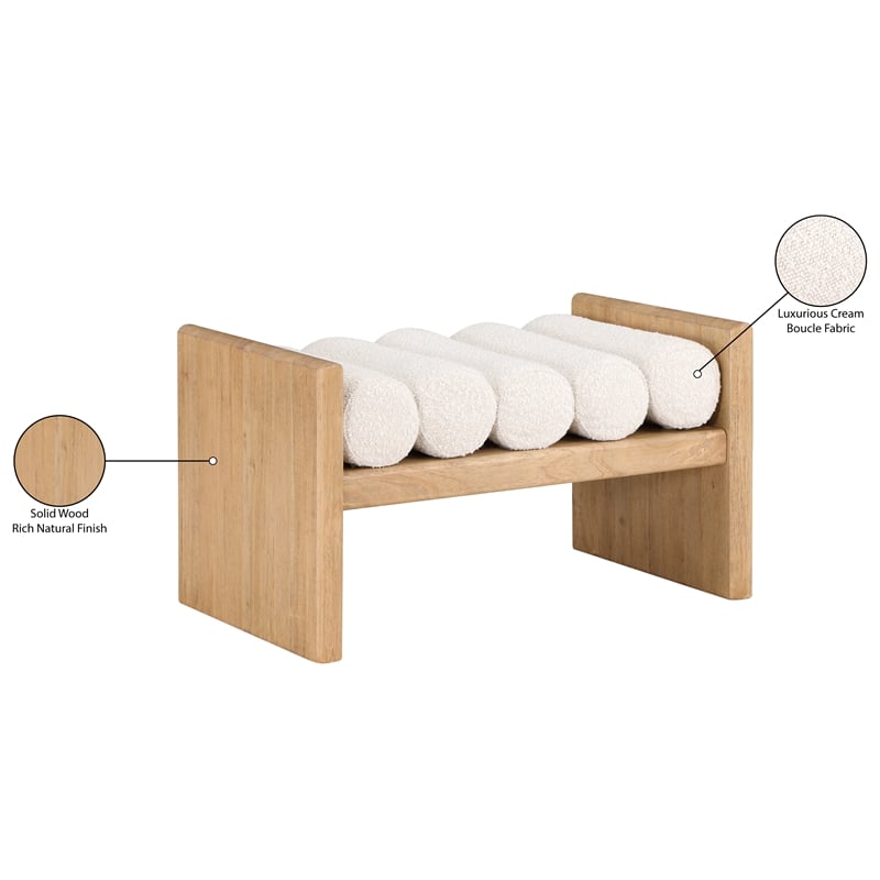 Meridian Furniture Waverly Cream Bench