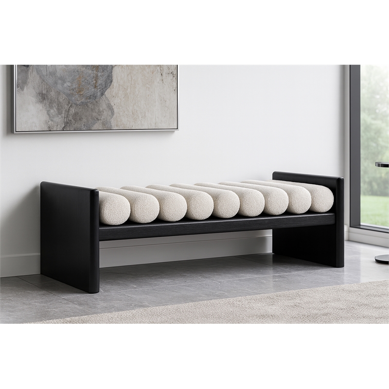 Meridian Furniture Waverly Cream Bench