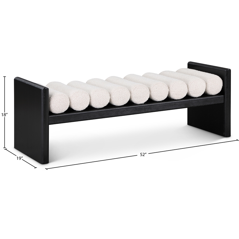 Meridian Furniture Waverly Cream Bench