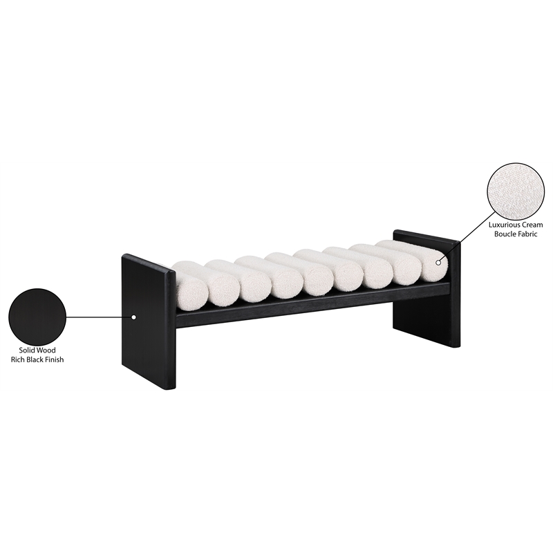 Meridian Furniture Waverly Cream Bench