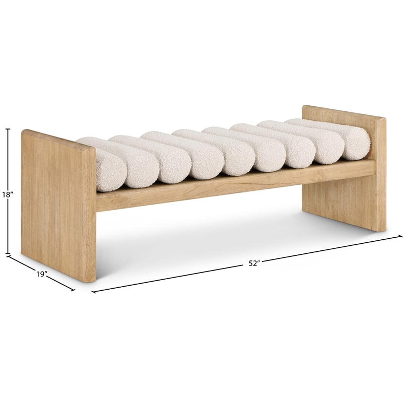Meridian Furniture Waverly Cream Bench