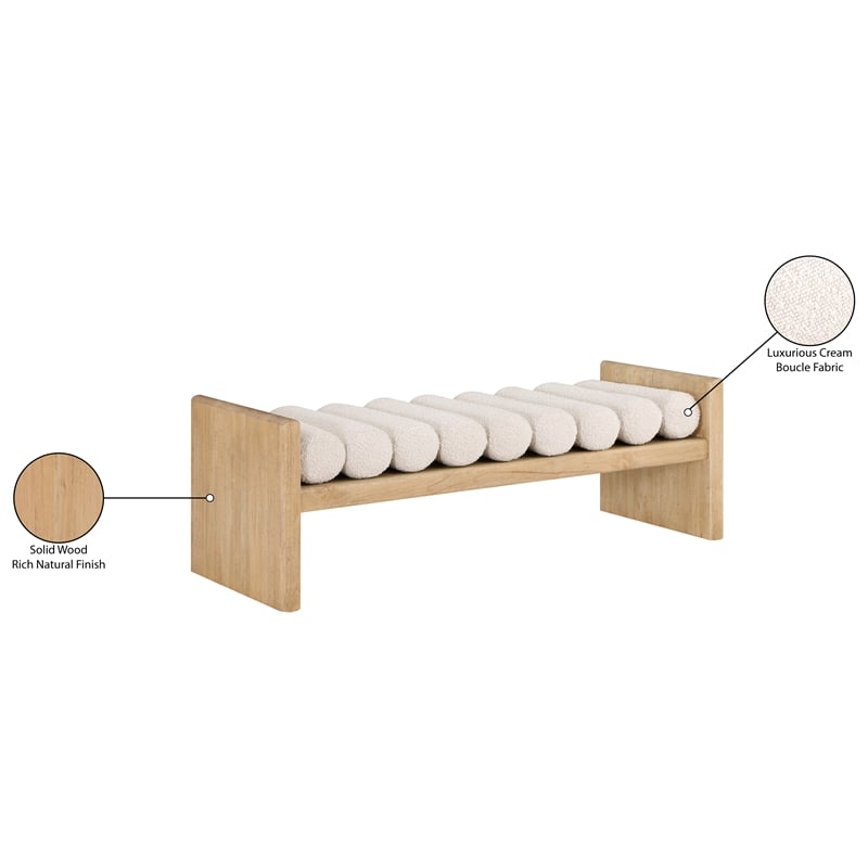 Meridian Furniture Waverly Cream Bench