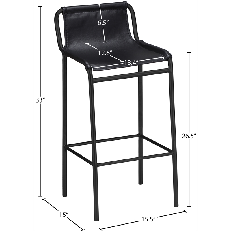 Meridian Furniture Dax Black Counter Stool