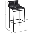 Meridian Furniture Dax Black Counter Stool