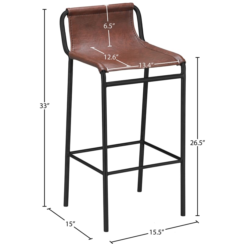 Meridian Furniture Dax Brown Counter Stool