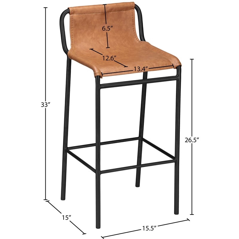 Meridian Furniture Dax Cognac Counter Stool