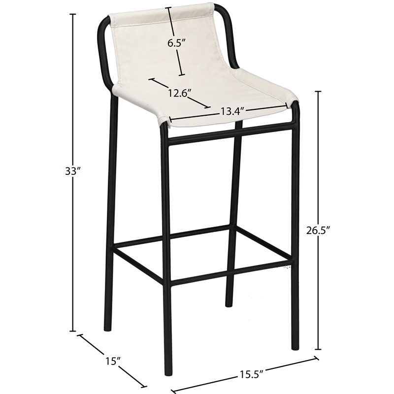 Meridian Furniture Dax Cream Counter Stool