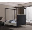 Meridian Furniture James Linen Textured Fabric Upholstered Full Bed in Gray