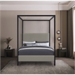 Meridian Furniture James Linen Textured Fabric Upholstered King Bed in Gray