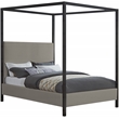 Meridian Furniture James Linen Textured Fabric Upholstered King Bed in Gray