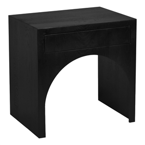 meridian furniture june black oak night stand