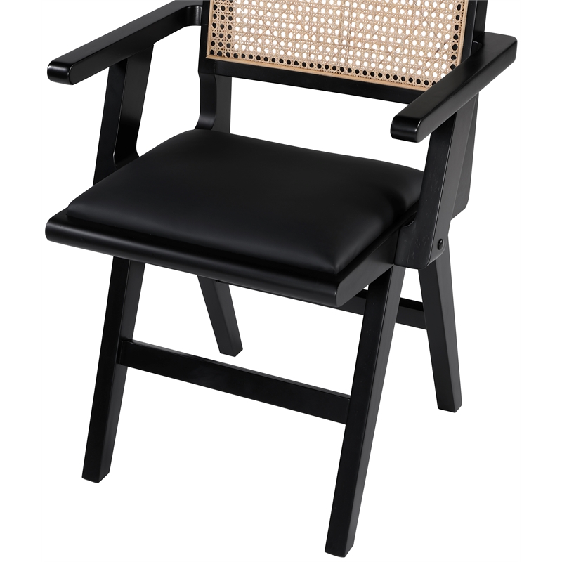 Meridian Furniture Abby Black Vegan Leather Dining Arm Chair (Set of 2)