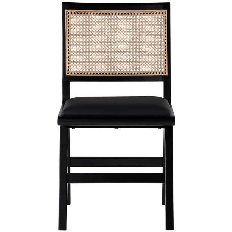 Meridian Furniture Abby Black Vegan Leather Dining Side Chair (Set of 2)