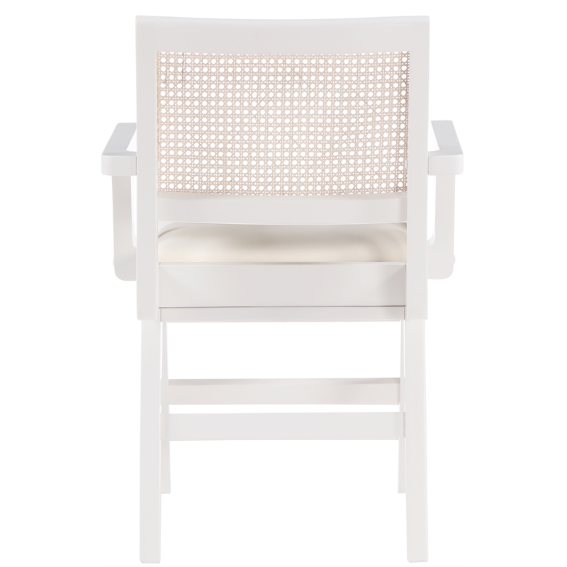 Meridian Furniture Abby White Vegan Leather Dining Arm Chair (Set of 2)