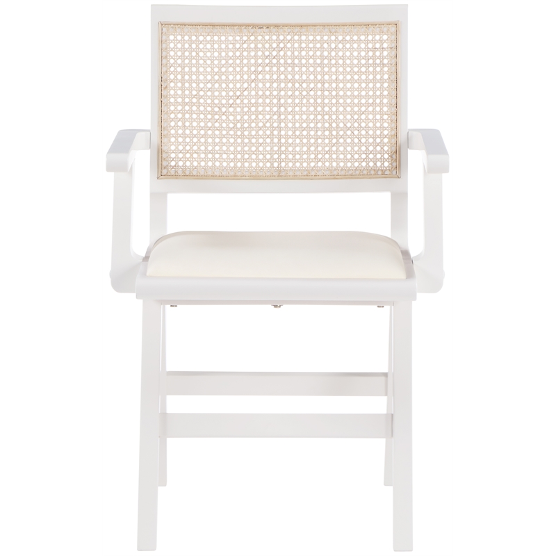 Meridian Furniture Abby White Vegan Leather Dining Arm Chair (Set of 2)