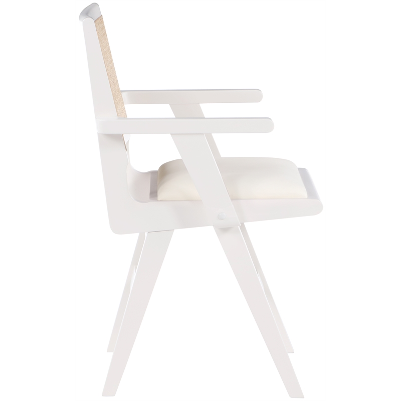 Meridian Furniture Abby White Vegan Leather Dining Arm Chair (Set of 2)