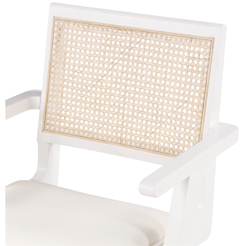 Meridian Furniture Abby White Vegan Leather Dining Arm Chair (Set of 2)