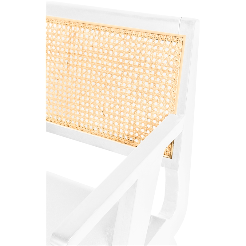 Meridian Furniture Abby White Vegan Leather Dining Arm Chair (Set of 2)