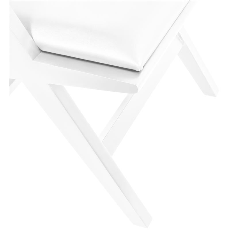 Meridian Furniture Abby White Vegan Leather Dining Arm Chair (Set of 2)