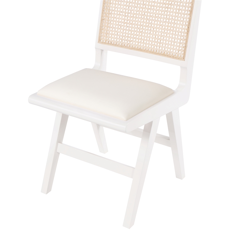 Meridian Furniture Abby White Vegan Leather Dining Side Chair (Set of 2)