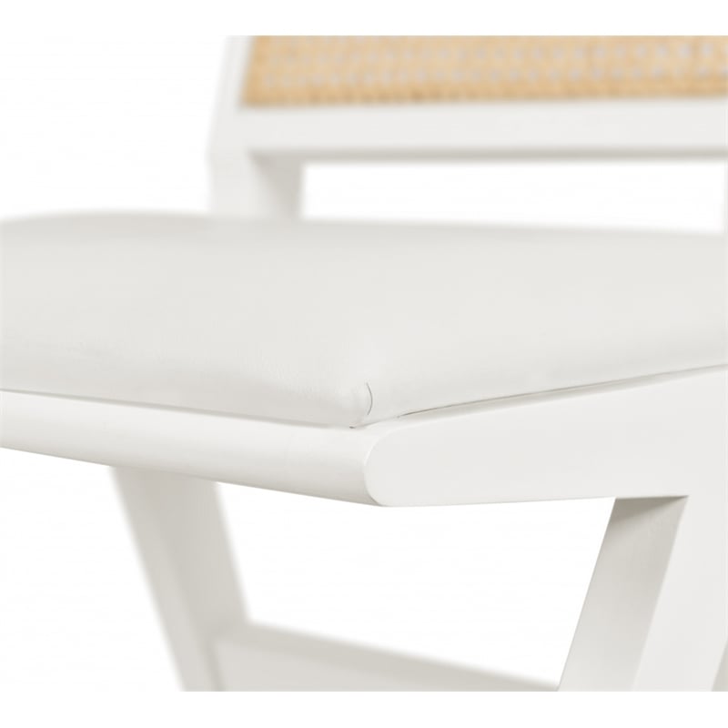 Meridian Furniture Abby White Vegan Leather Dining Side Chair (Set of 2)