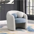 Meridian Furniture Acadia Cream Boucle Fabric / Blue Vegan Leather Accent Chair