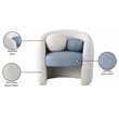 Meridian Furniture Acadia Cream Boucle Fabric / Blue Vegan Leather Accent Chair