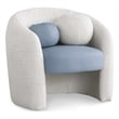 Meridian Furniture Acadia Cream Boucle Fabric / Blue Vegan Leather Accent Chair