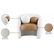 Meridian Furniture Acadia Cream Boucle / Cognac Vegan Leather Accent Chair