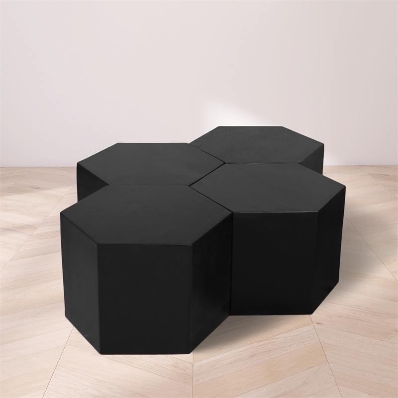 Meridian Furniture Eternal 4- Pc. Black Oak Wood Coffee Table