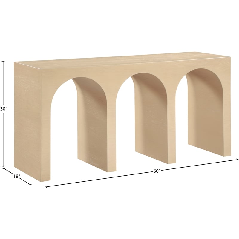 Meridian Furniture June White Oak Console Table